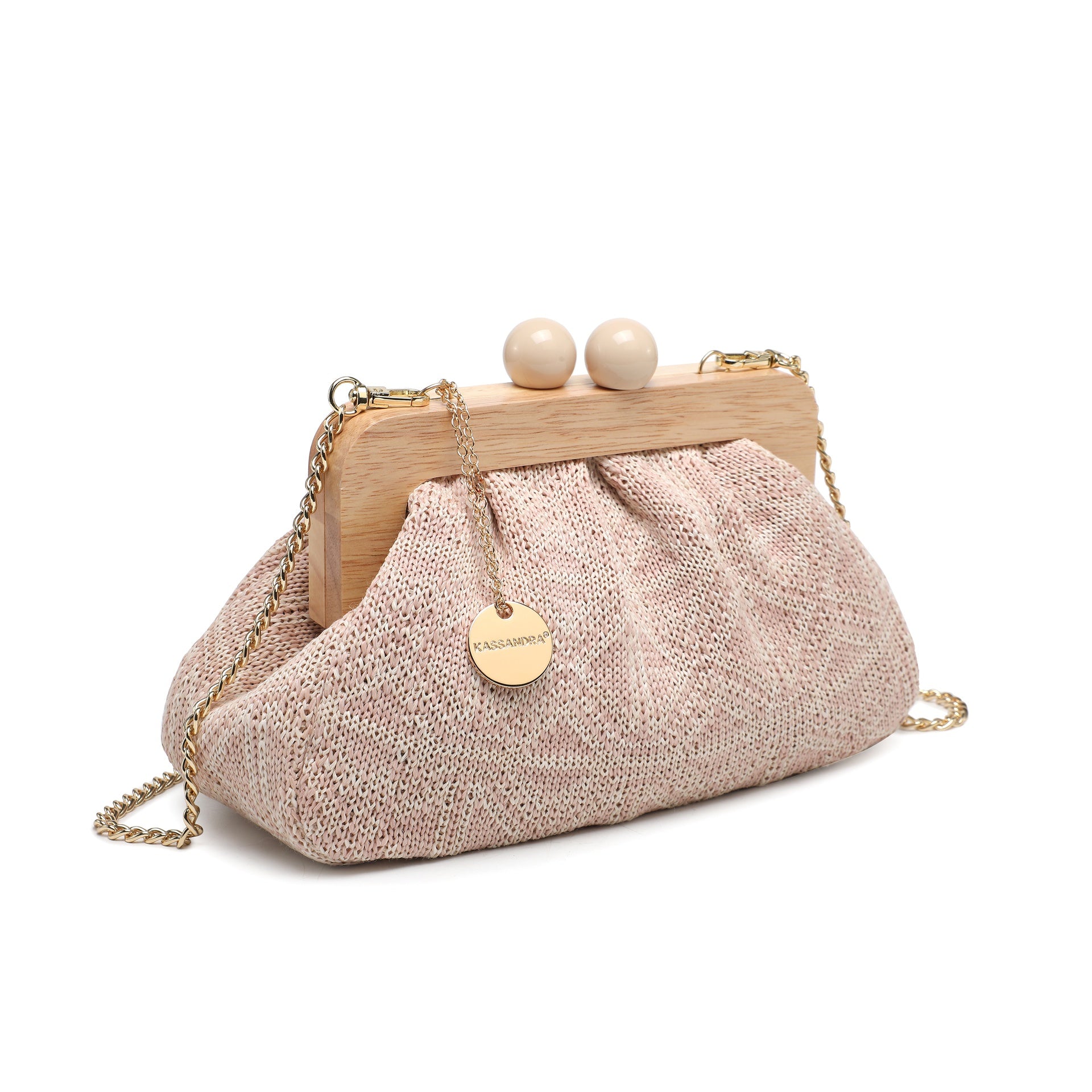 Bolso de hombro rosa de poliéster