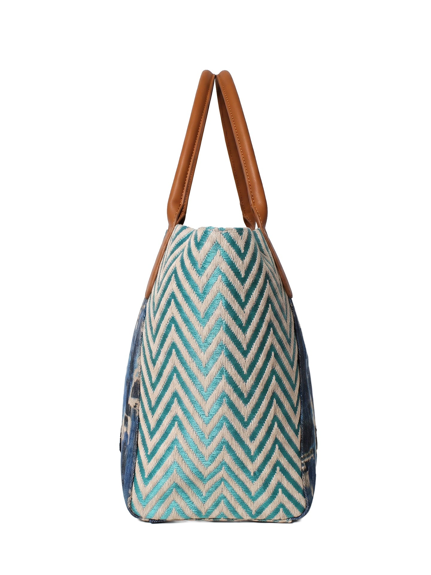 Borsa a Mano in Pelle Vegana Blu