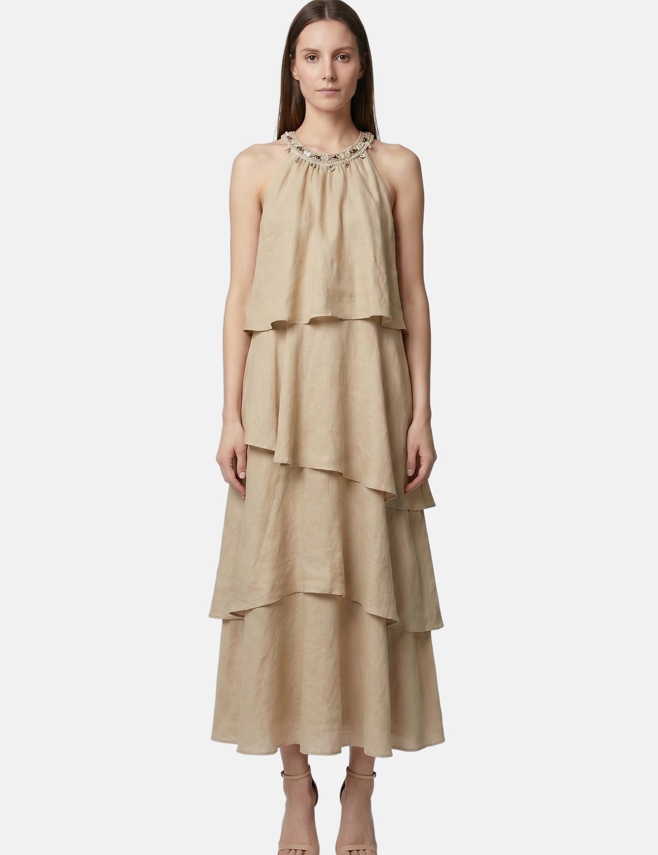 Vestito in Poliestere Taupe Roberta Rossi