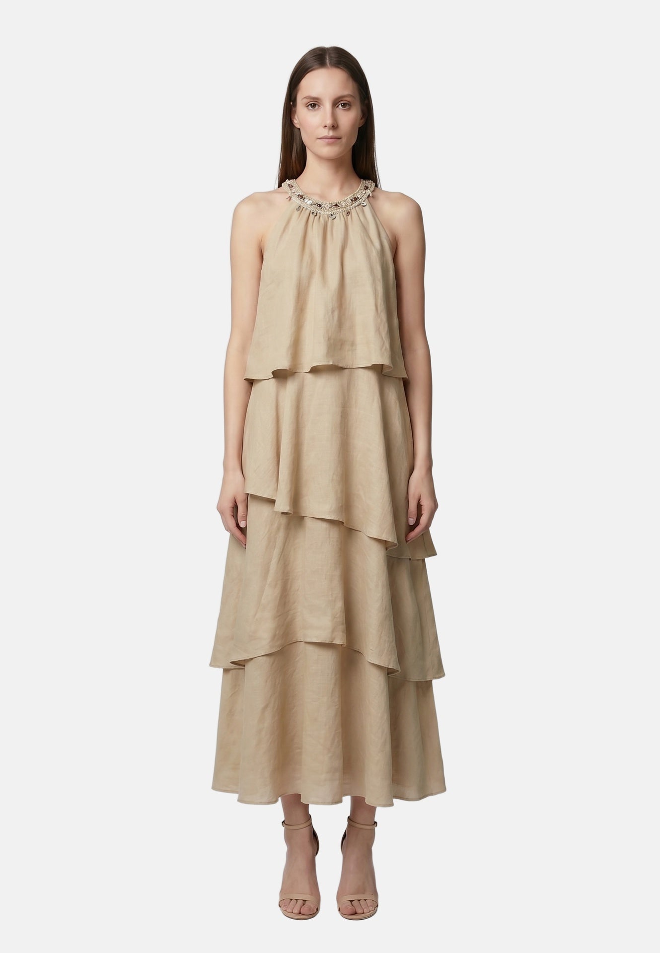 Vestito in Poliestere Taupe Roberta Rossi