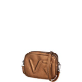 Borsa a Tracolla in Genuine Printed Suede Leather Bronzo