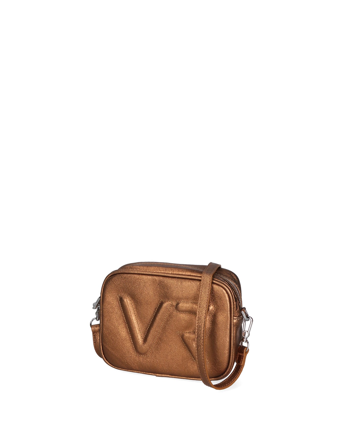 Borsa a Tracolla in Genuine Printed Suede Leather Bronzo