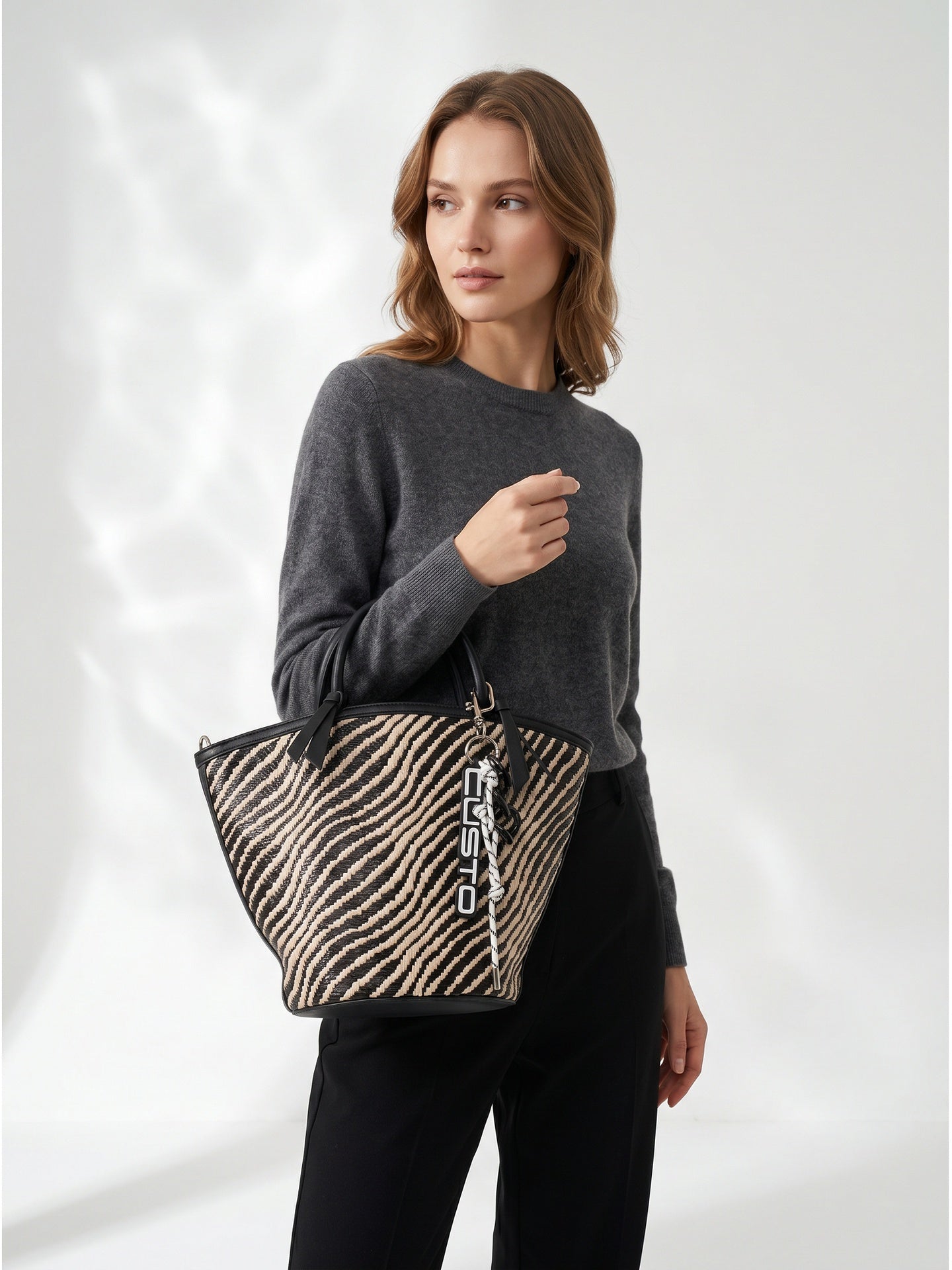 Borsa a Mano in Pelle Vegana Bianco