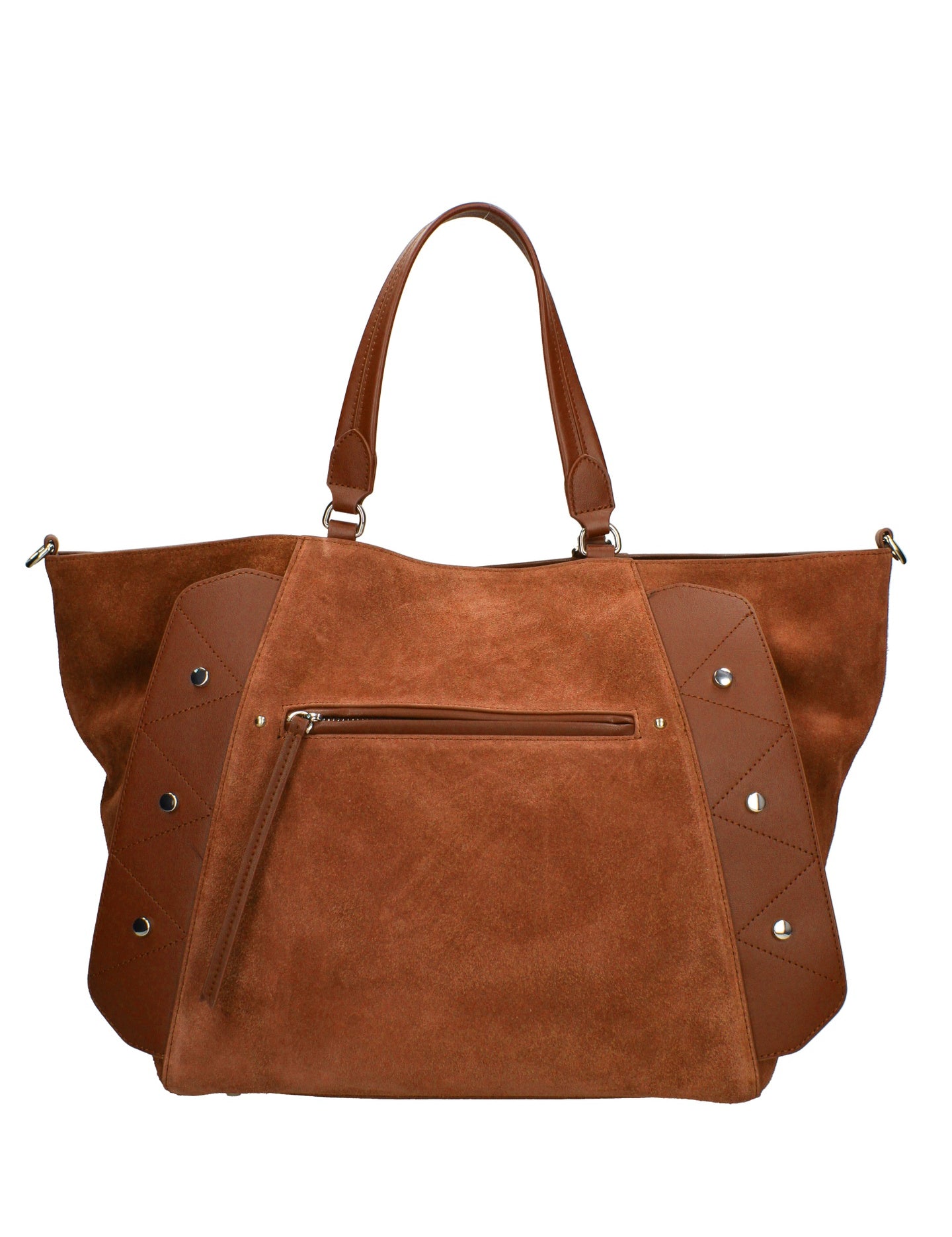 Borsa a Mano in Vera Pelle Cuoio Scuro Chiara Ferretti