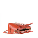 Handtasche aus echtem orangefarbenem Leder