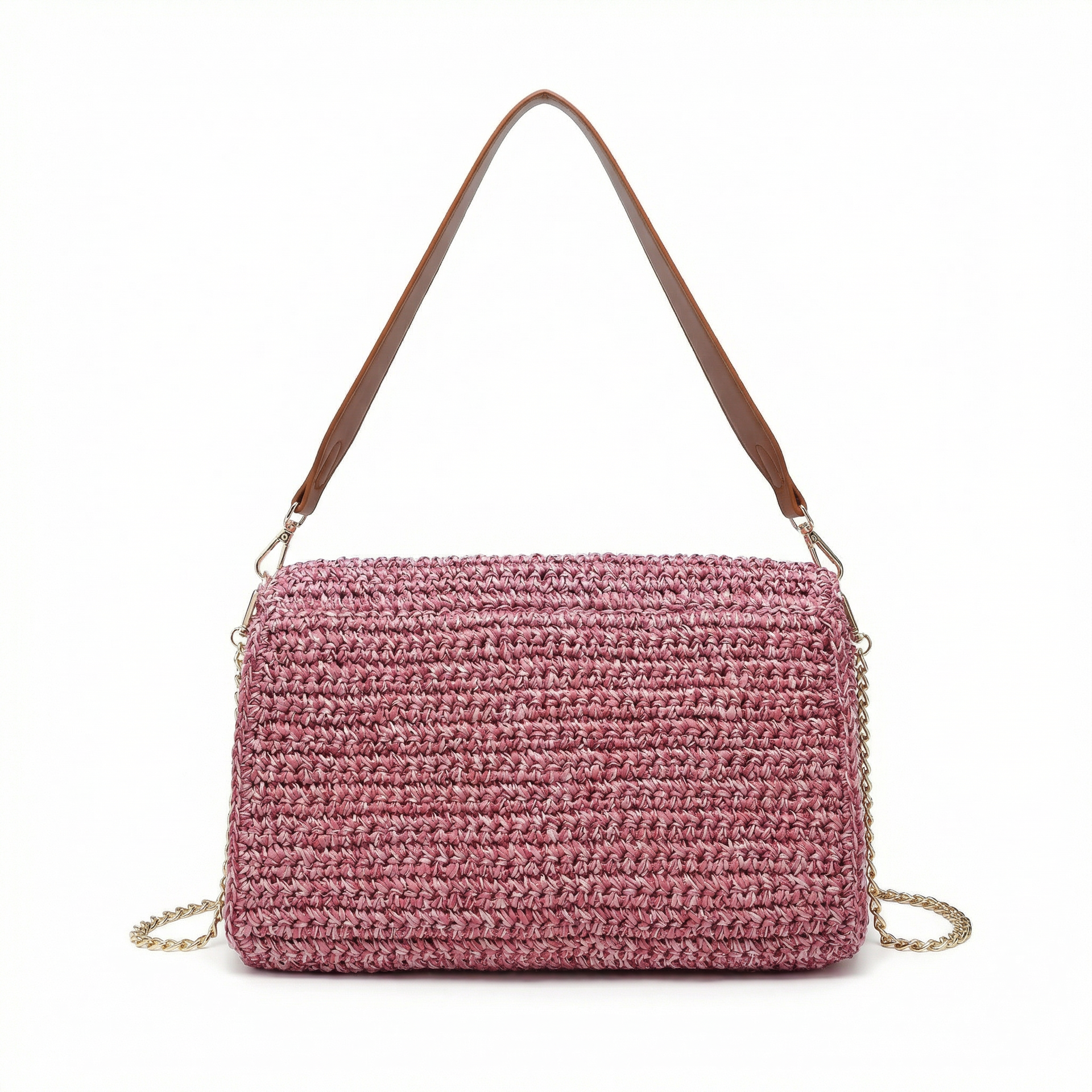 Borsa a Tracolla in Woven Straw Viola