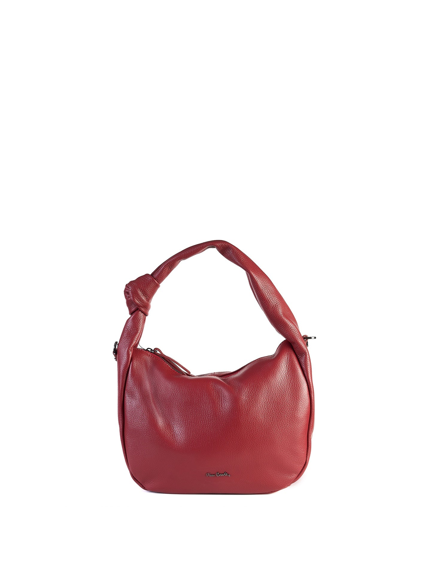 Borsa a Spalla in Vera Pelle Bordeaux Pierre Cardin