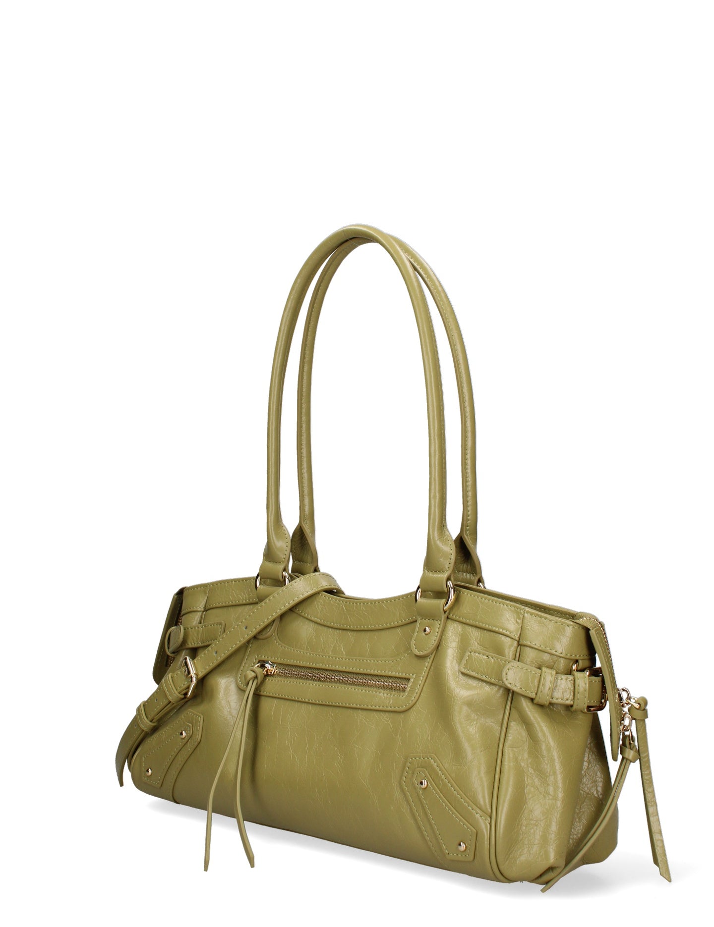 Borsa a Mano in Vera Pelle Verde