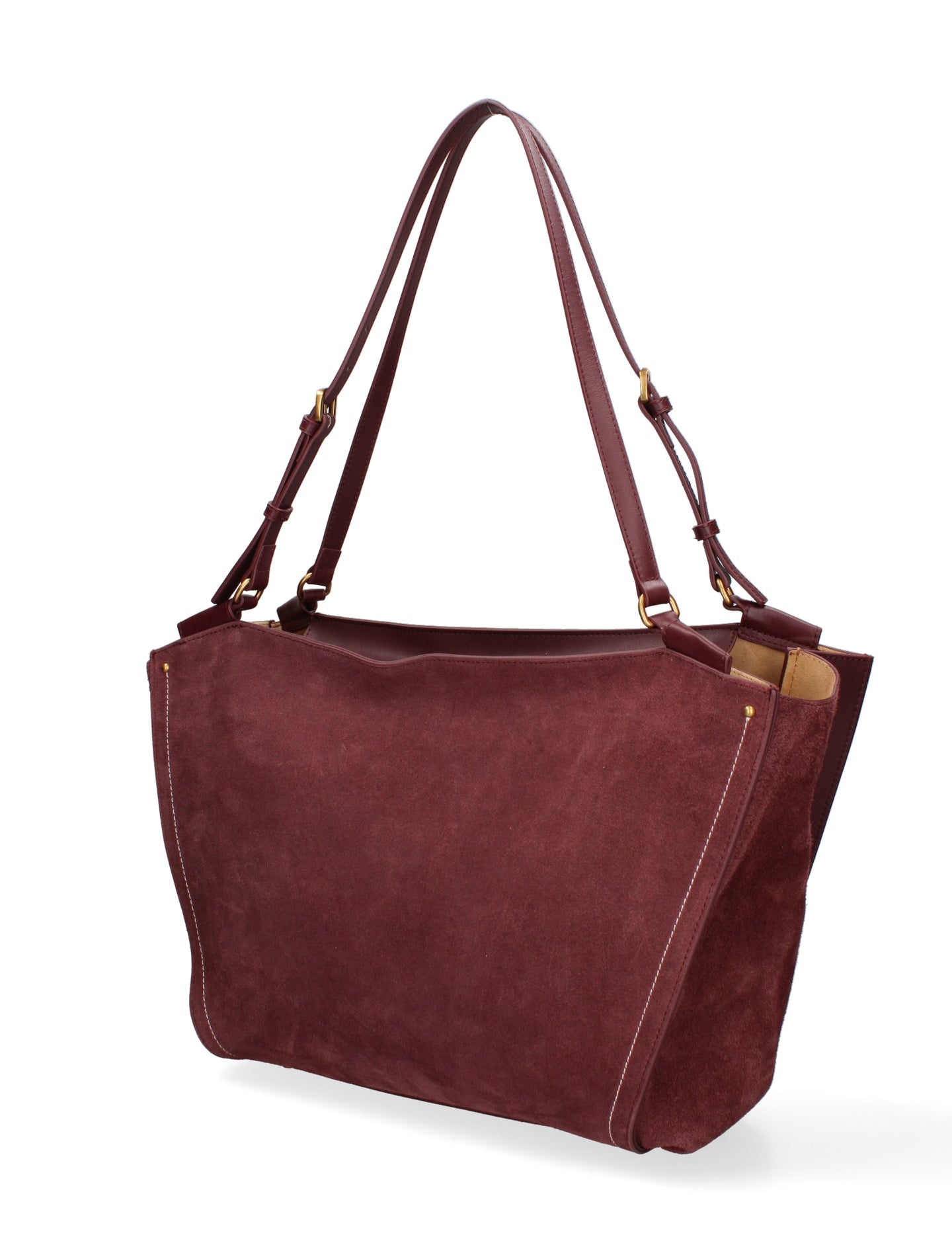 Borsa a Spalla in Vera Pelle Bordeaux