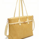 Borsa a Mano in Pelle Vegana Giallo