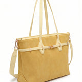 Borsa a Mano in Pelle Vegana Giallo