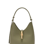 Borsa a Spalla in Vera Pelle Verde Militare Furla