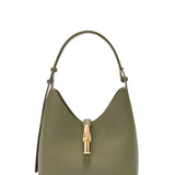 Borsa a Spalla in Vera Pelle Verde Militare Furla