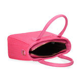 Fuchsiafarbene Handtasche aus veganem Leder