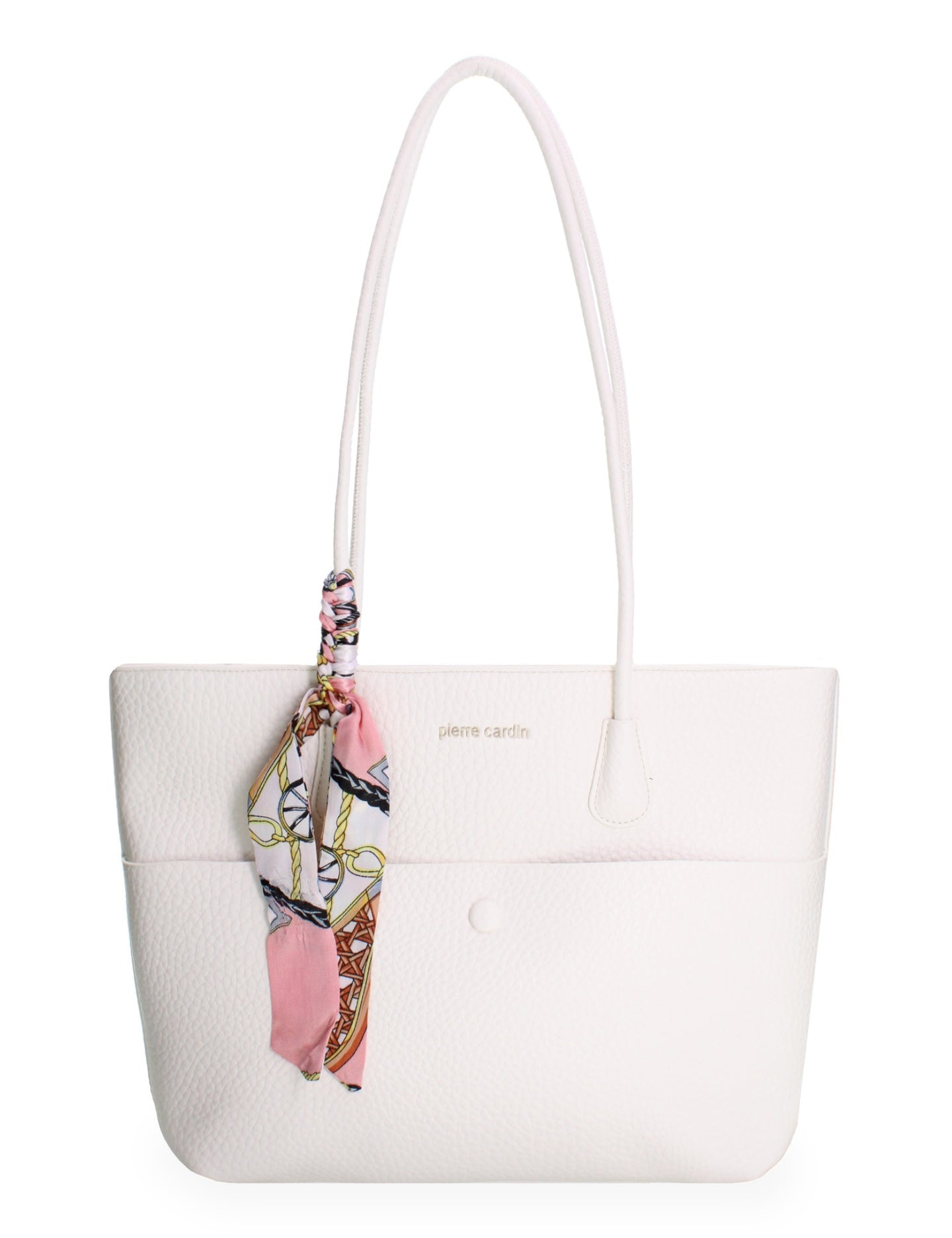 Borsa Shopper in Pelle Vegana Bianco Pierre Cardin