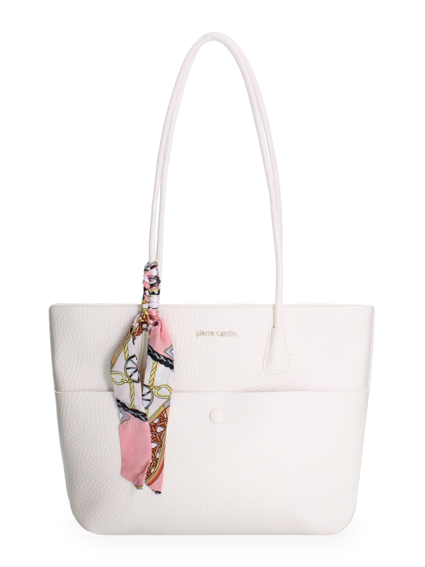 Borsa Shopper in Pelle Vegana Bianco Pierre Cardin