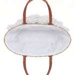 Borsa Shopper in Rattan Bianco