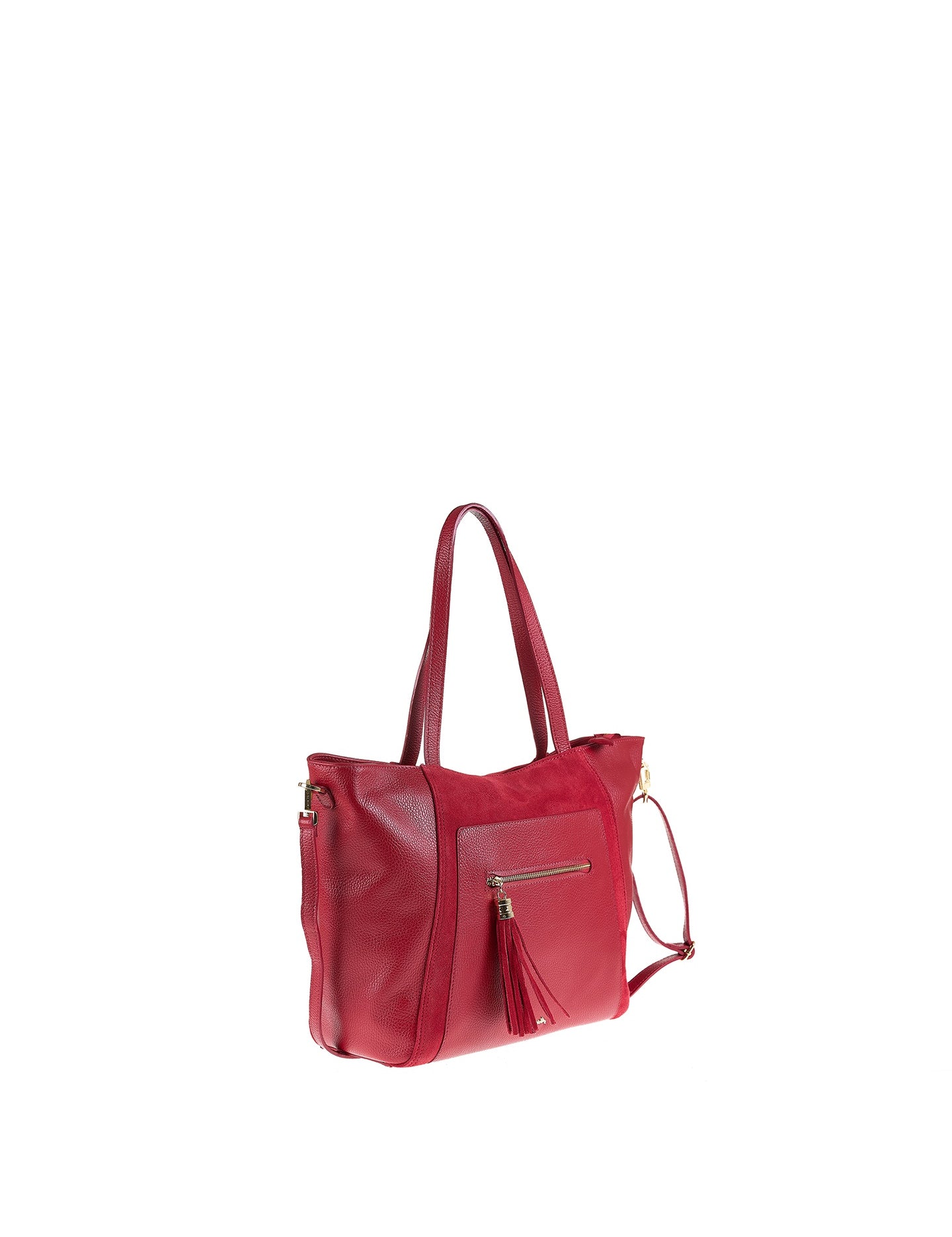 Borsa a Mano in Vera Pelle Rubino