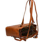 Borsa a Spalla Convertibile in Zaino in Vera Pelle Marrone