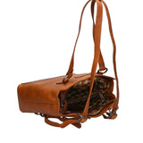 Borsa a Spalla Convertibile in Zaino in Vera Pelle Marrone