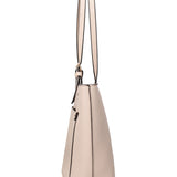 Beige Schultertasche aus veganem Leder