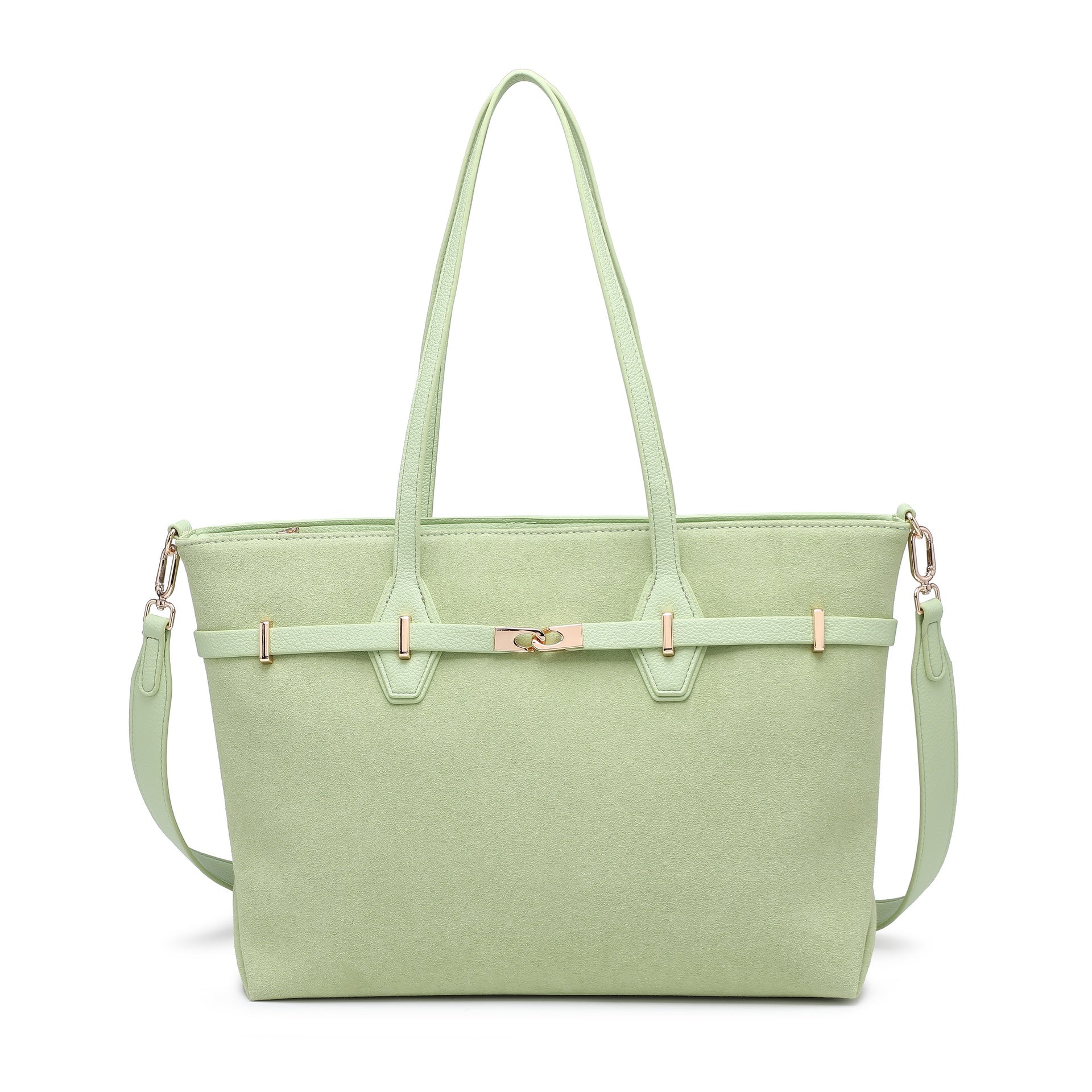 Borsa a Mano in Pelle Vegana Verde