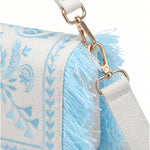 Borsa a Spalla in Cotone Blu