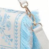 Borsa a Spalla in Cotone Blu
