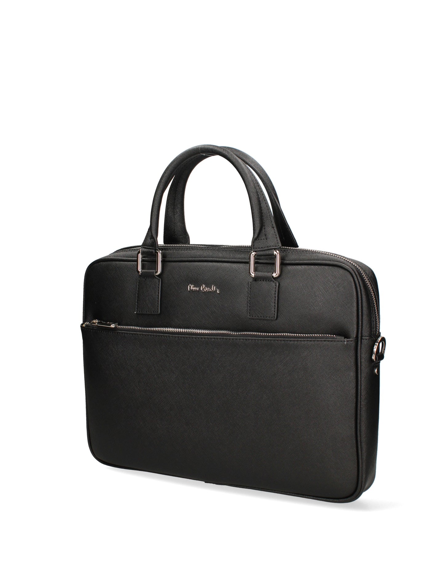 Schwarze Tasche aus echtem Leder