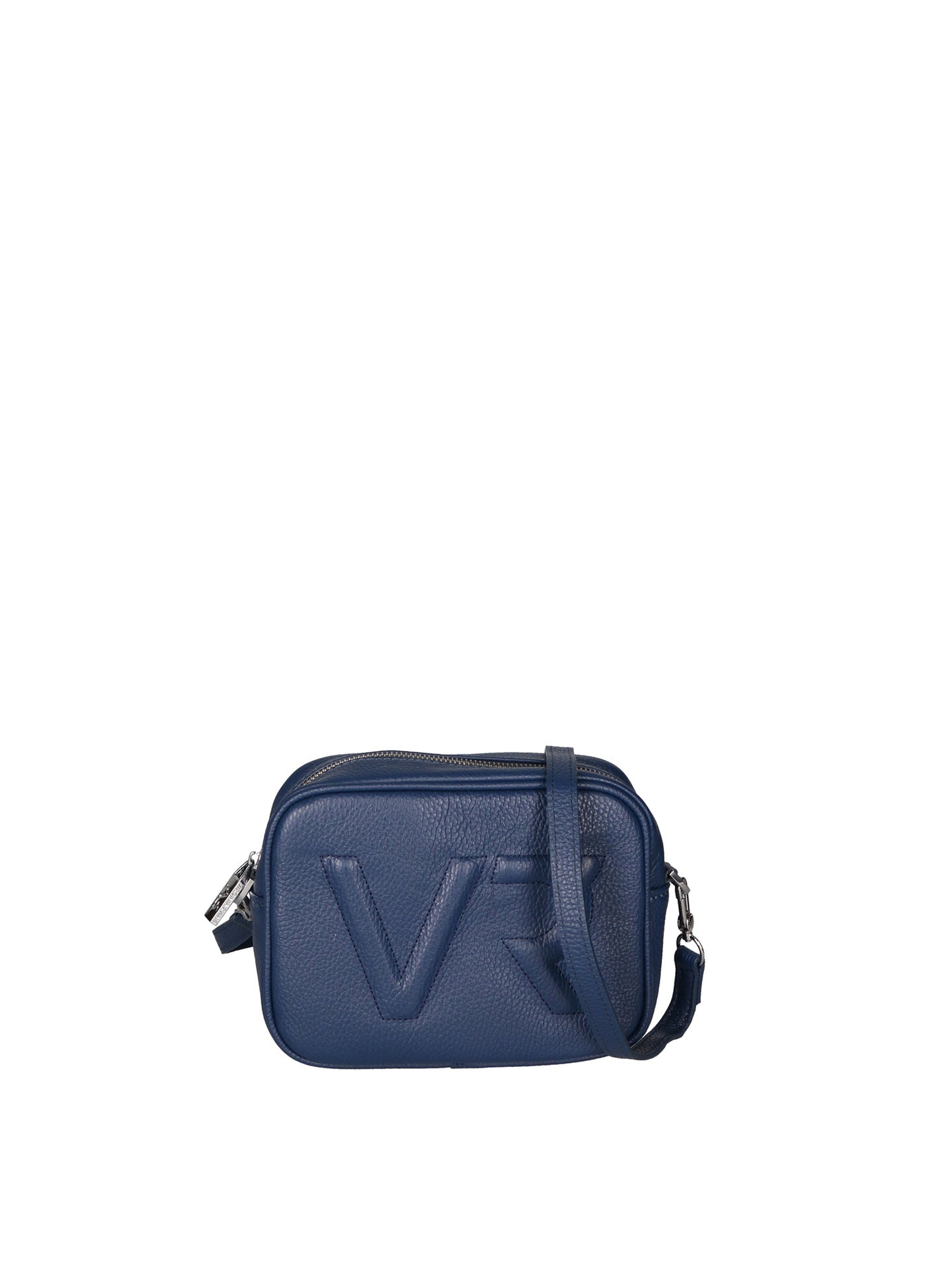 Borsa a Tracolla in Dollaro Leather Blu Scuro