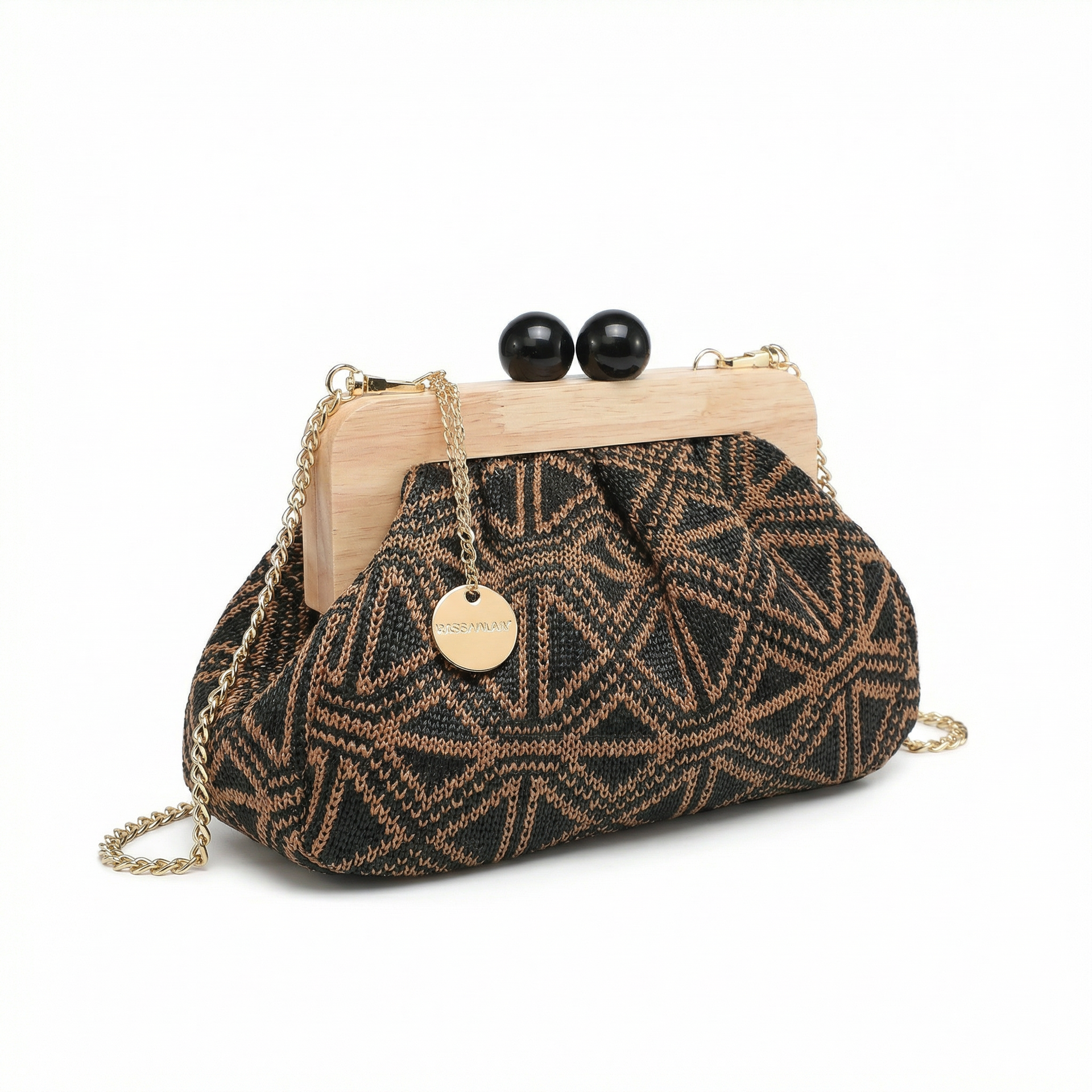 Borsa a Tracolla in Poliestere Marrone