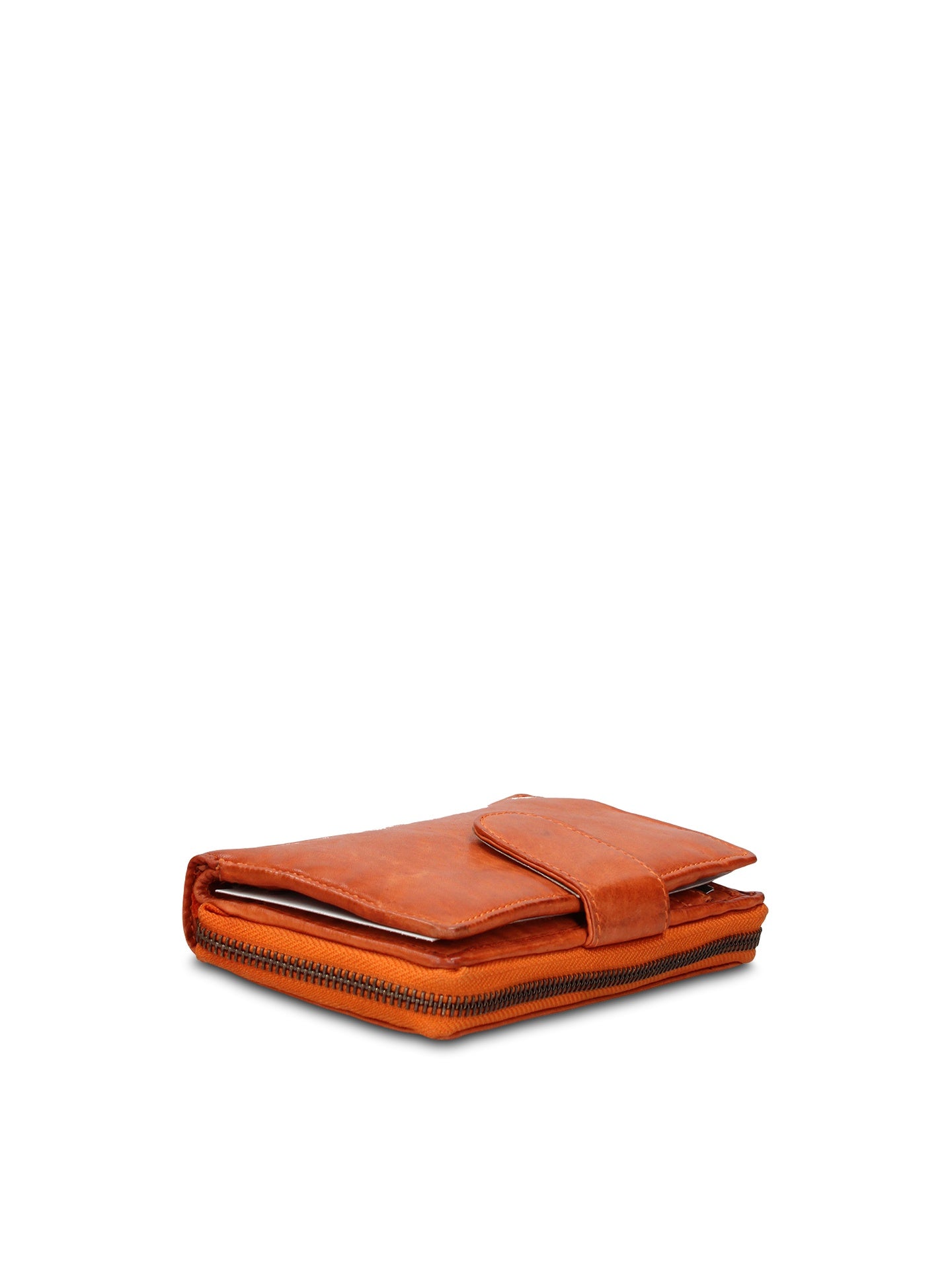 Portafoglio in Vera Pelle Arancione