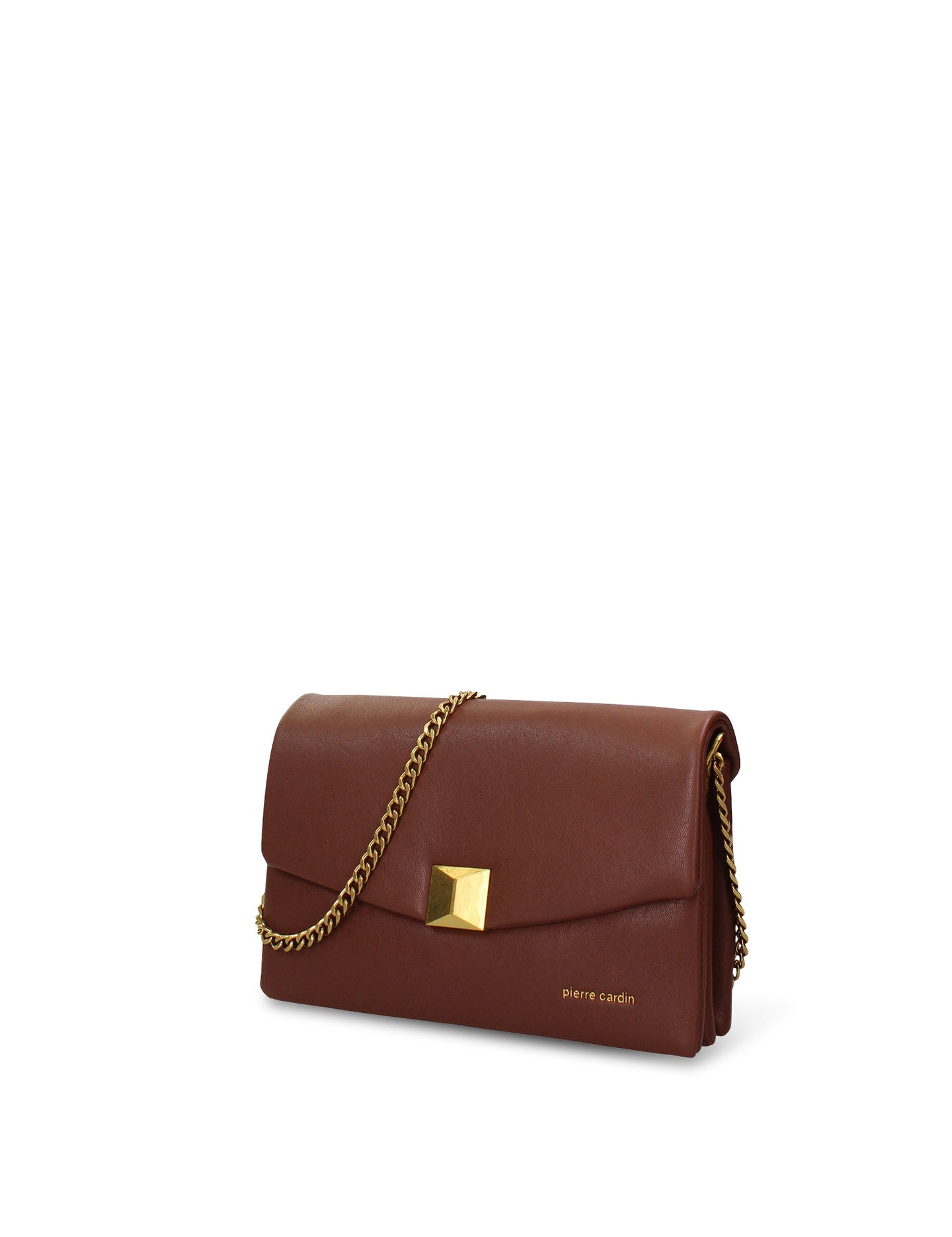 Braune Schultertasche aus veganem Leder