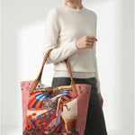 Borsa a Mano in Pelle Vegana Rosa
