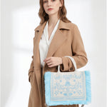 Borsa a Mano in Cotone Blu