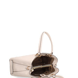 Bolso de hombro de piel vegana beige