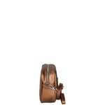 Borsa a Tracolla in Genuine Printed Suede Leather Bronzo