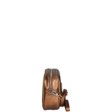 Borsa a Tracolla in Genuine Printed Suede Leather Bronzo