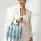 Borsa a Mano in Polyurethane Blu