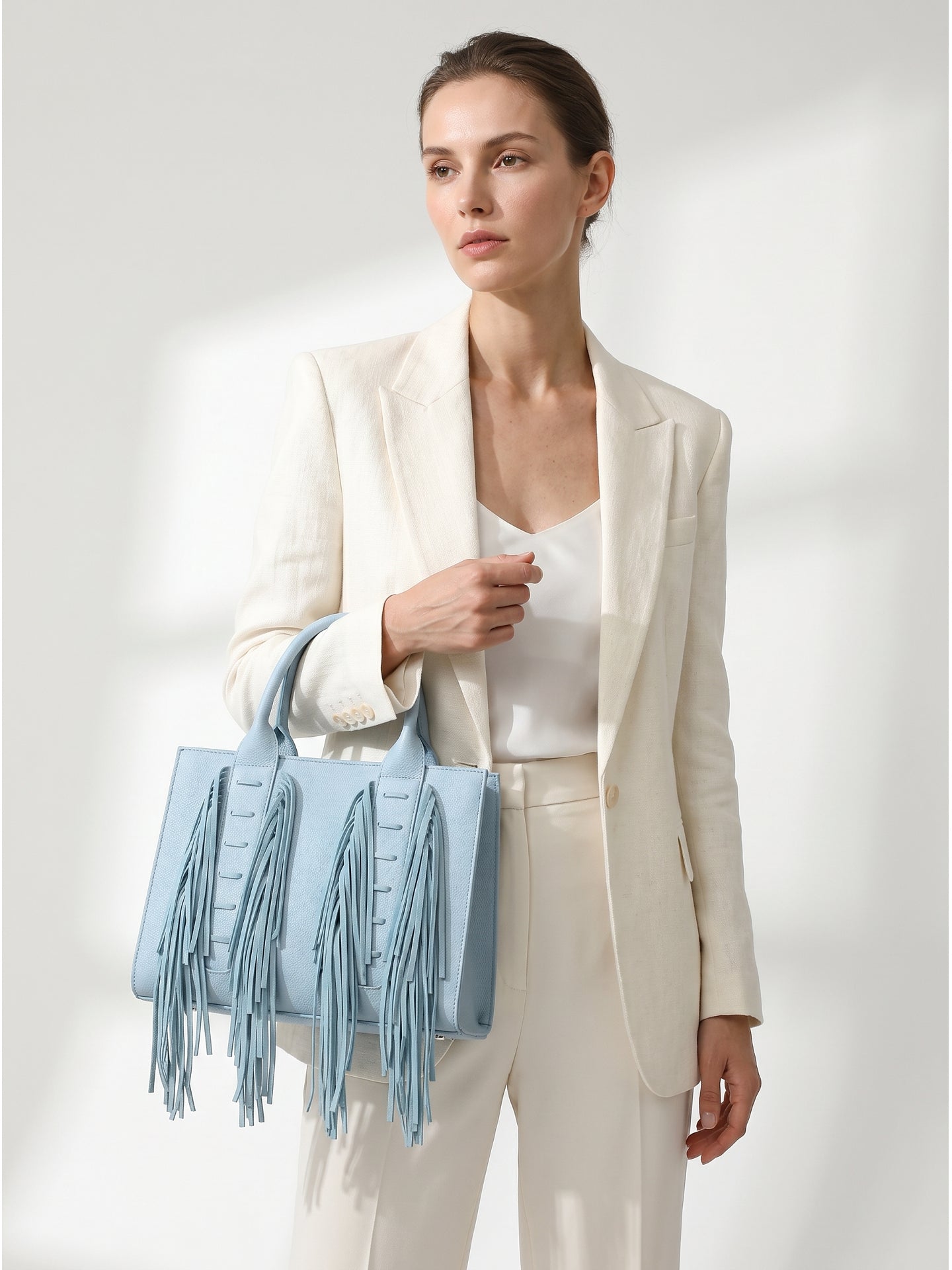 Borsa a Mano in Polyurethane Blu