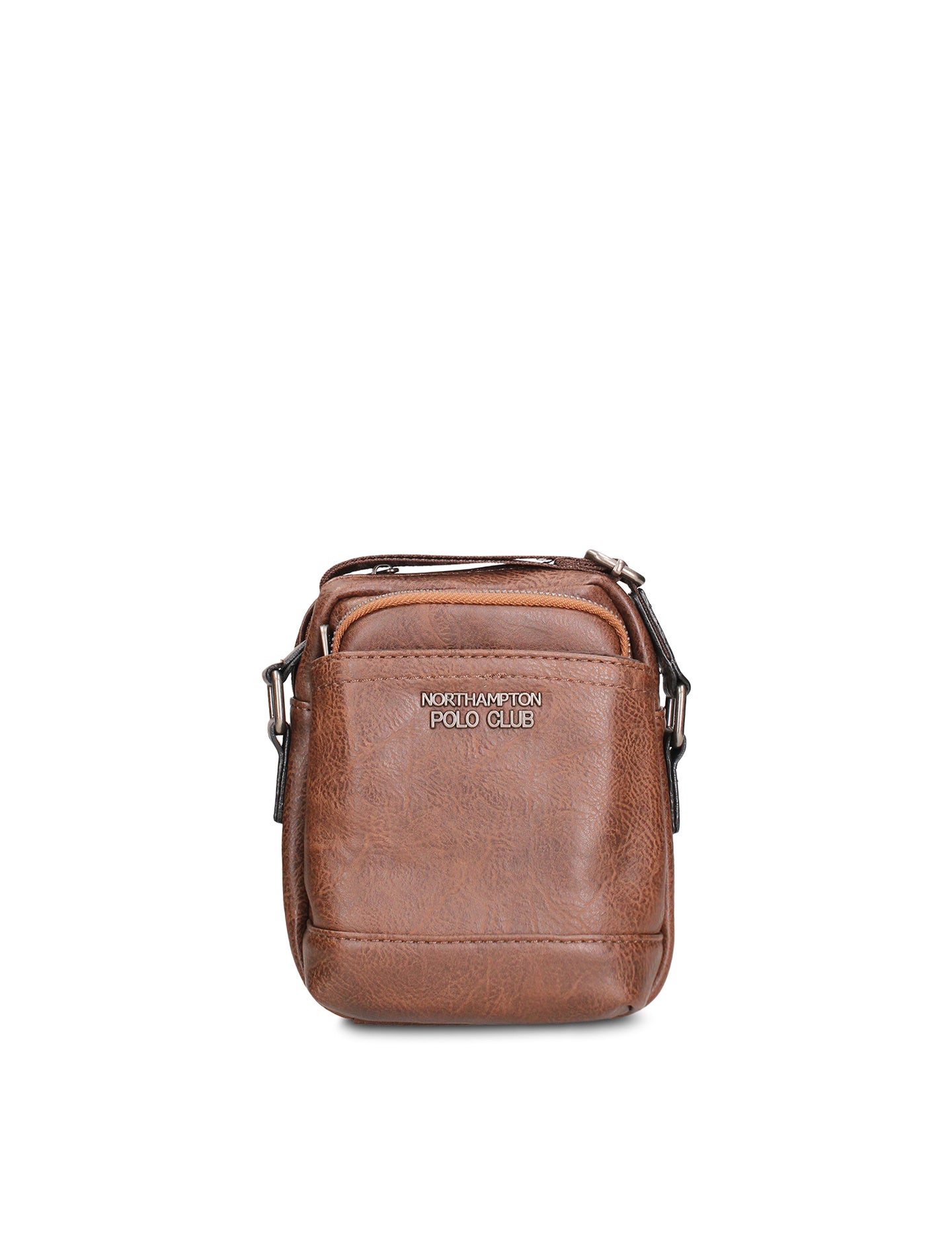 Borsa a Tracolla in 100% Pu Vegan Leather Marrone