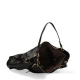 Bolso de hombro de piel vegana negra