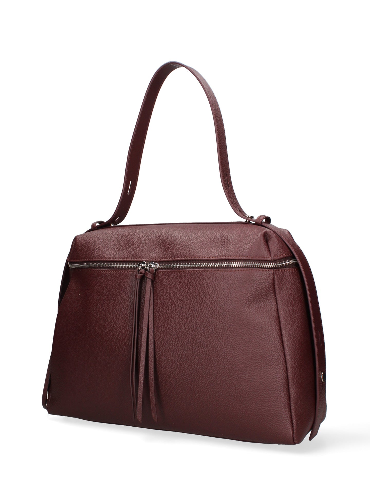 Borsa a Mano in Vera Pelle Bordeaux
