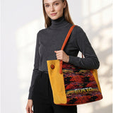 Borsa a Mano in Pelle Vegana Giallo