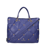 Borsa a Spalla in Pelle Sintetica Blu
