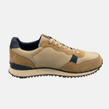Sneakers platform in Pelle Vegana Taupe Scuro