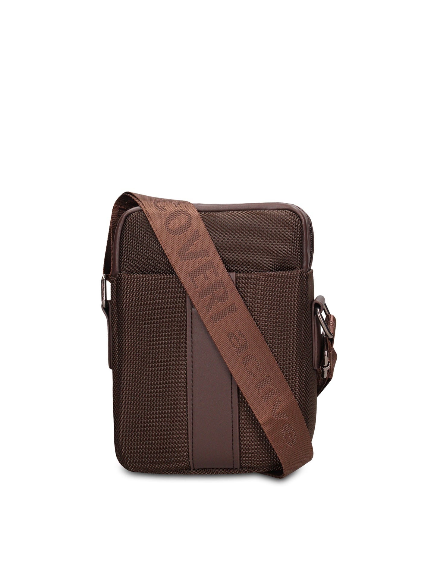 Borsa a Tracolla in 100% Pu Vegan Leather Marrone Scuro