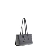 Bolso de mano de piel auténtica gris