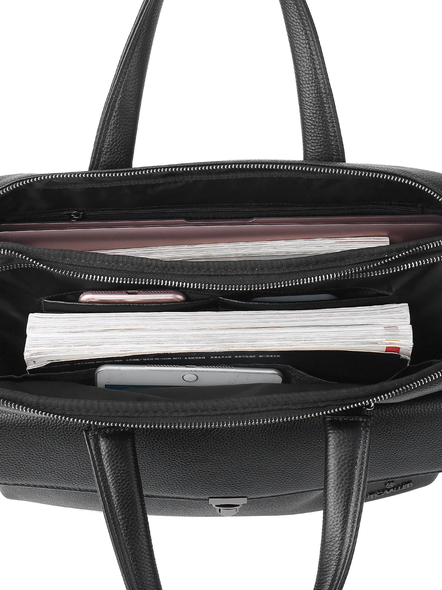 Borsa a Mano in Vera Pelle Nero