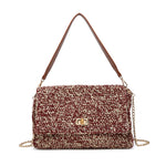 Borsa a Tracolla in Woven Straw Bordeaux